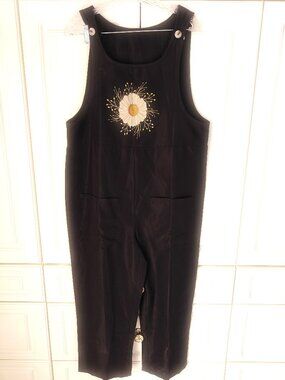 Emery Rose Black Floral Romper, Size Large, NWT